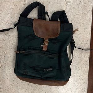 Jansport leather bottom daypack book bag backpack
